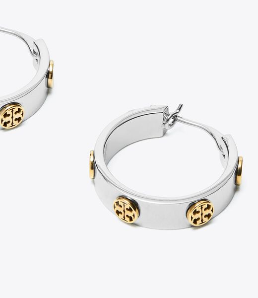 tory burch small miller stud huggie earrings