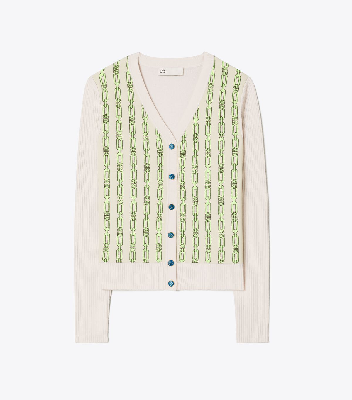 tory burch merino jacquard front cardigan
