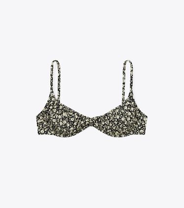 Printed Shirred Underwire Bikini Top