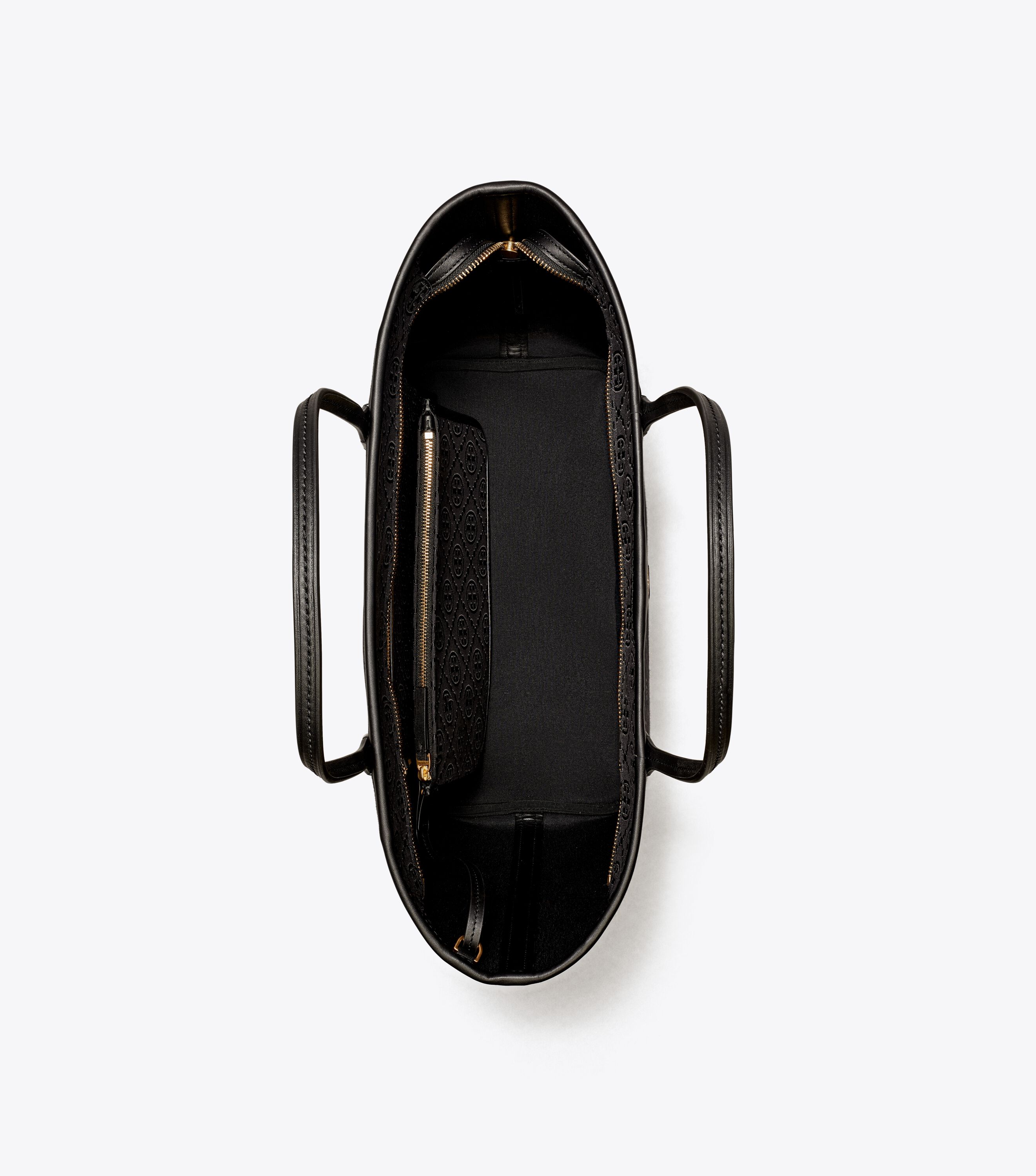 T Monogram Zip Tote, Black | Tory Burch KW