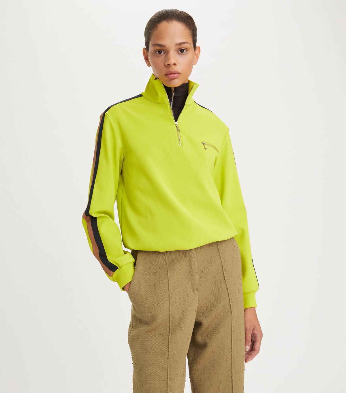 tory burch knit quarter zip