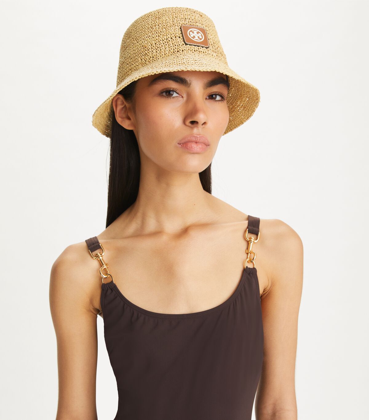 tory burch straw bucket hat