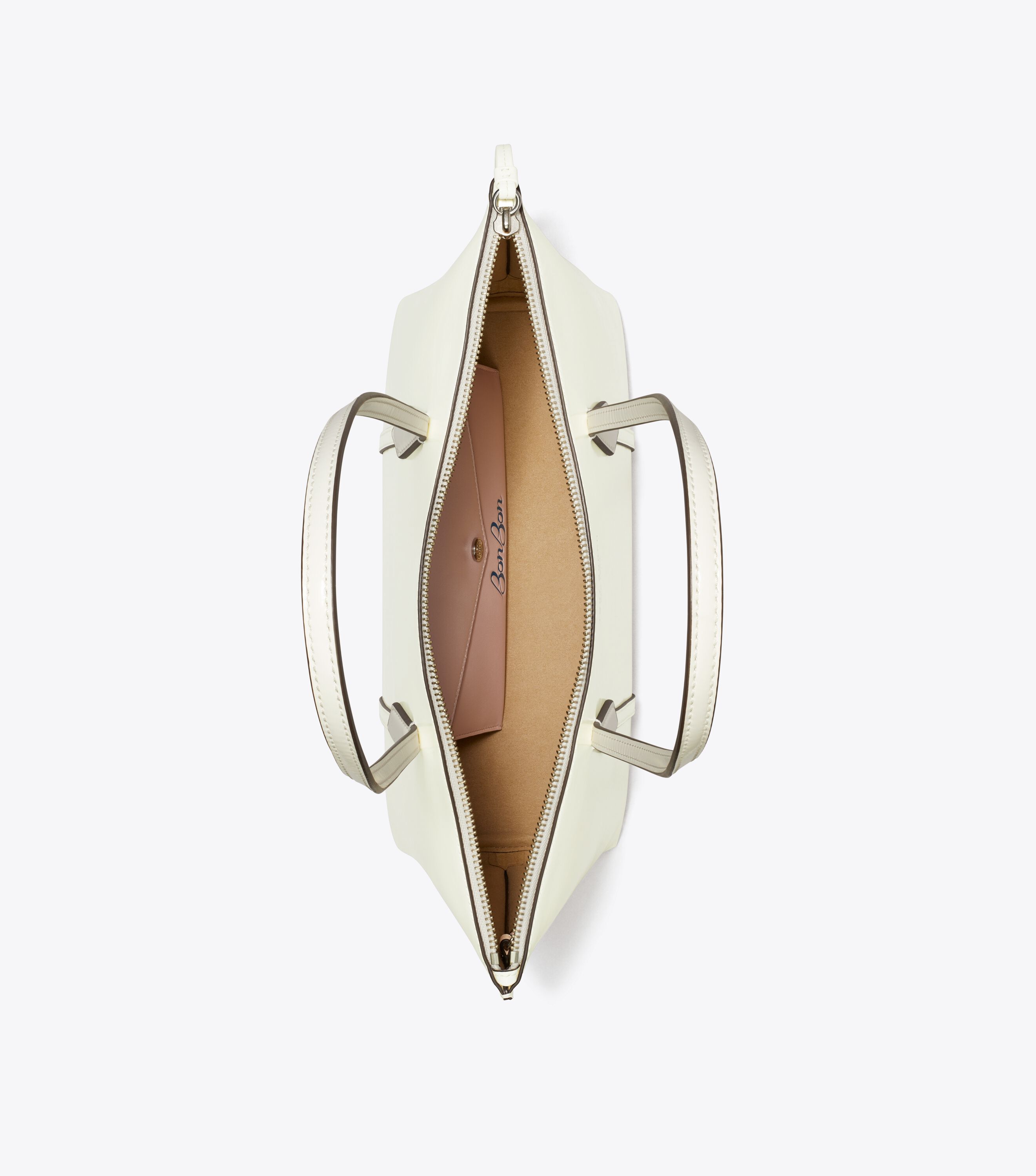 TB x BonBon Small Perry Zip Tote, Ivory | Tory Burch KW