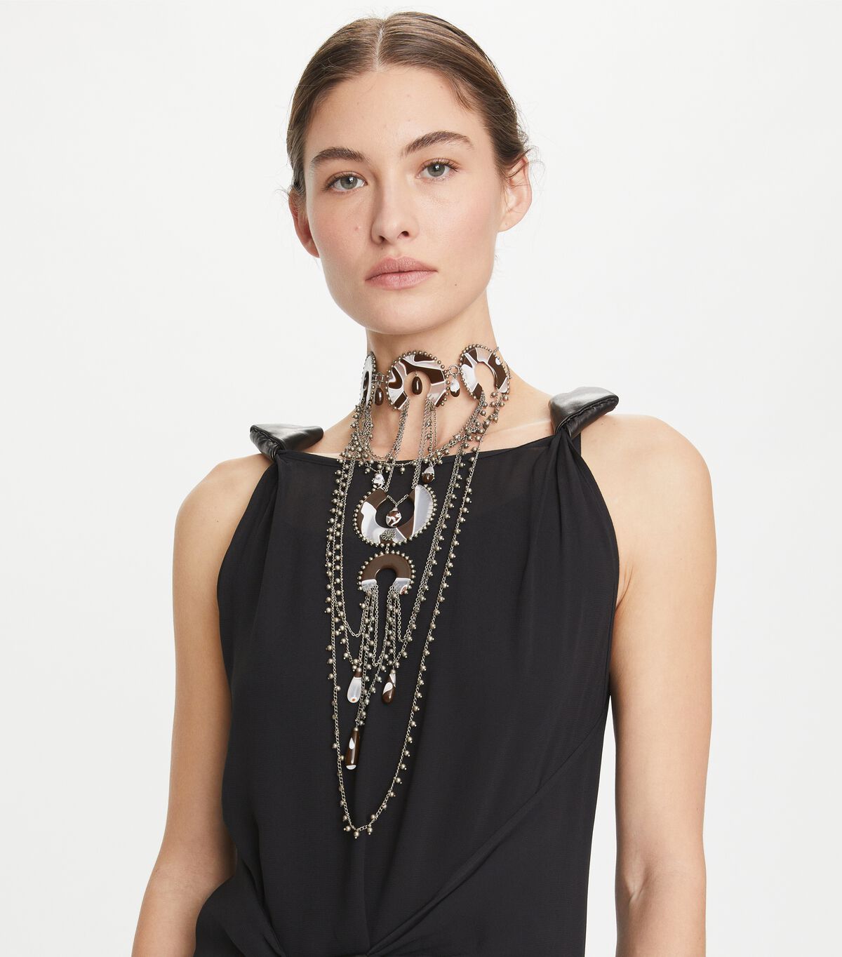 tory burch bead and resin necklace