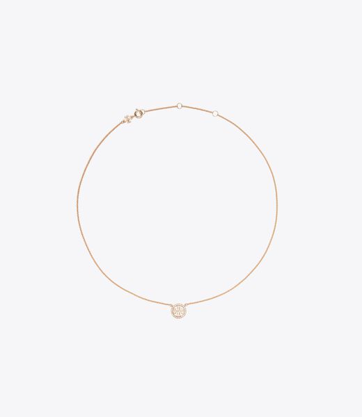 tory burch miller pave logo delicate necklace
