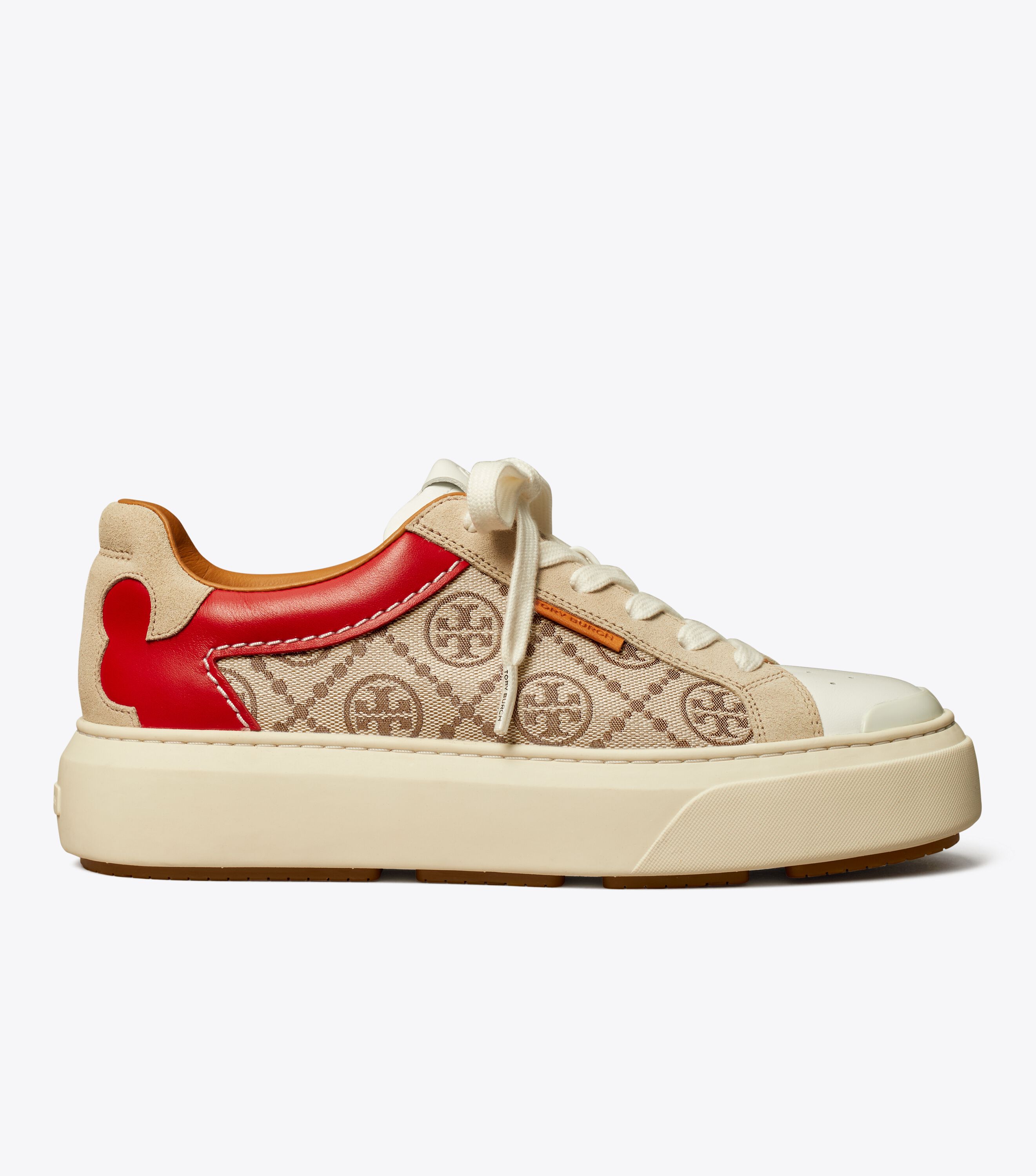 T Monogram Ladybug Sneaker, Hazel T Monogram / Tory Red