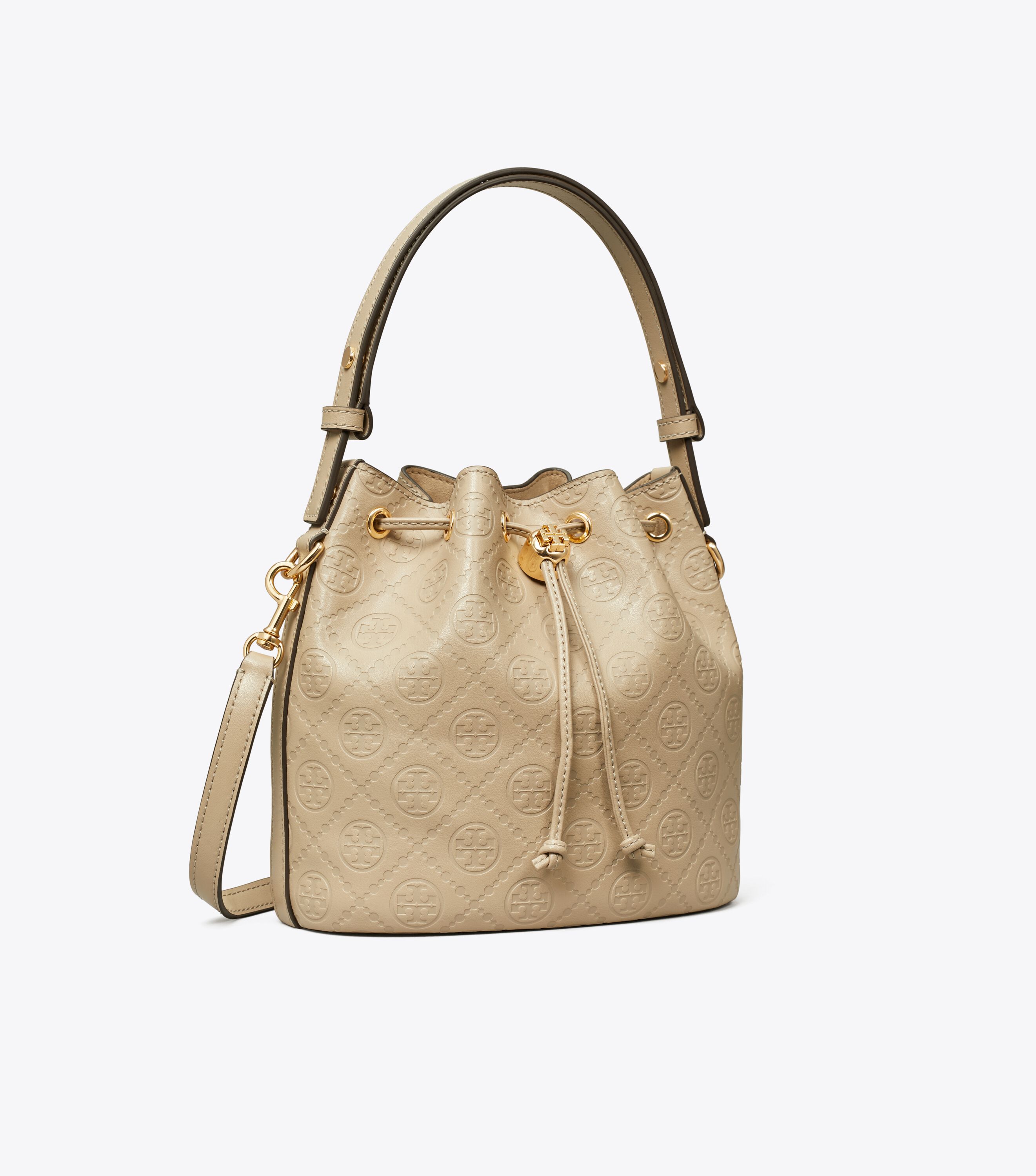 ショルダーバッグ・ポシェット Tory Burch FW25 BUCKET BAG WITH MONOGRAM T (169134 254) T Monogram Oversized Bucket Bag: Women's Designer Hobo Bags