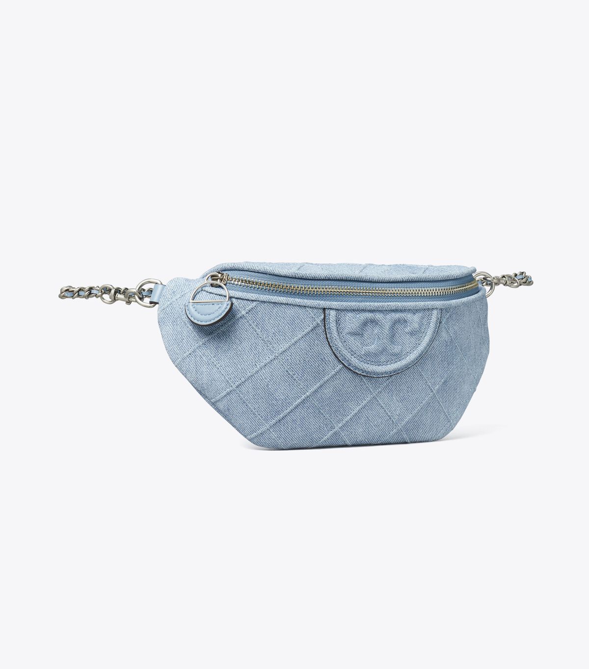 tory burch fleming denim print suede belt bag