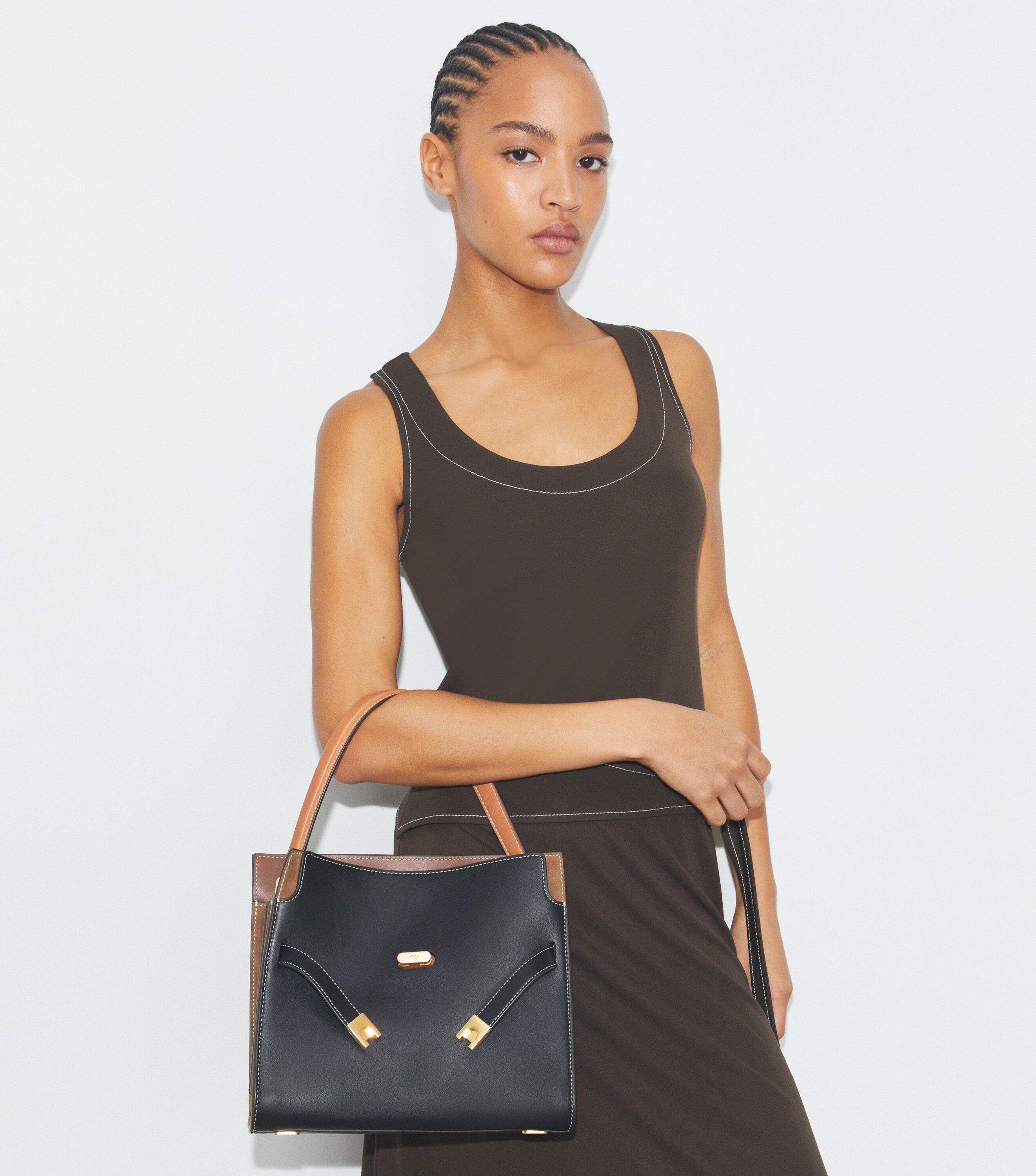 Small Lee Radziwill Double Bag, Black | Tory Burch KW