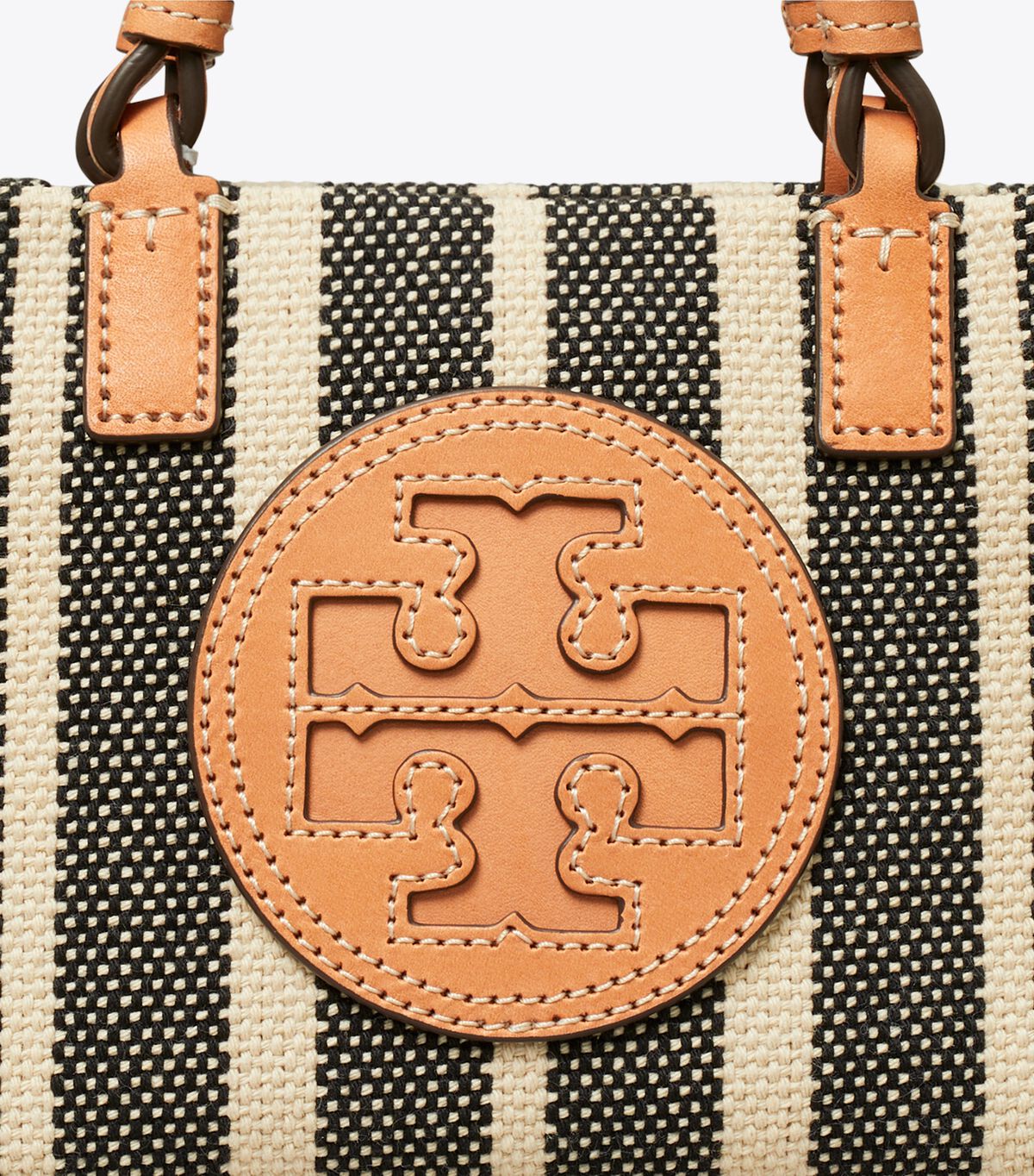 tory burch mini ella striped canvas tote