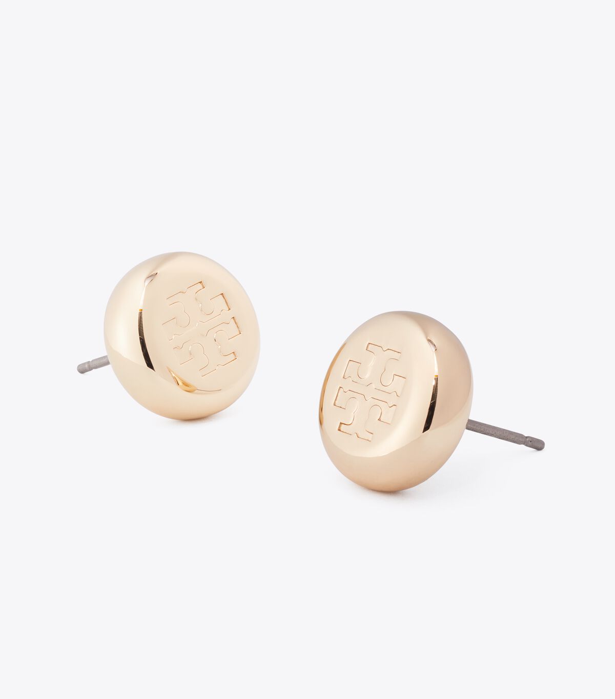 tory burch round icon stud earrings