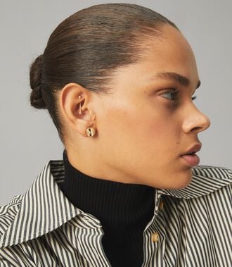 Kira Enamel Striped Circle-Stud Earring