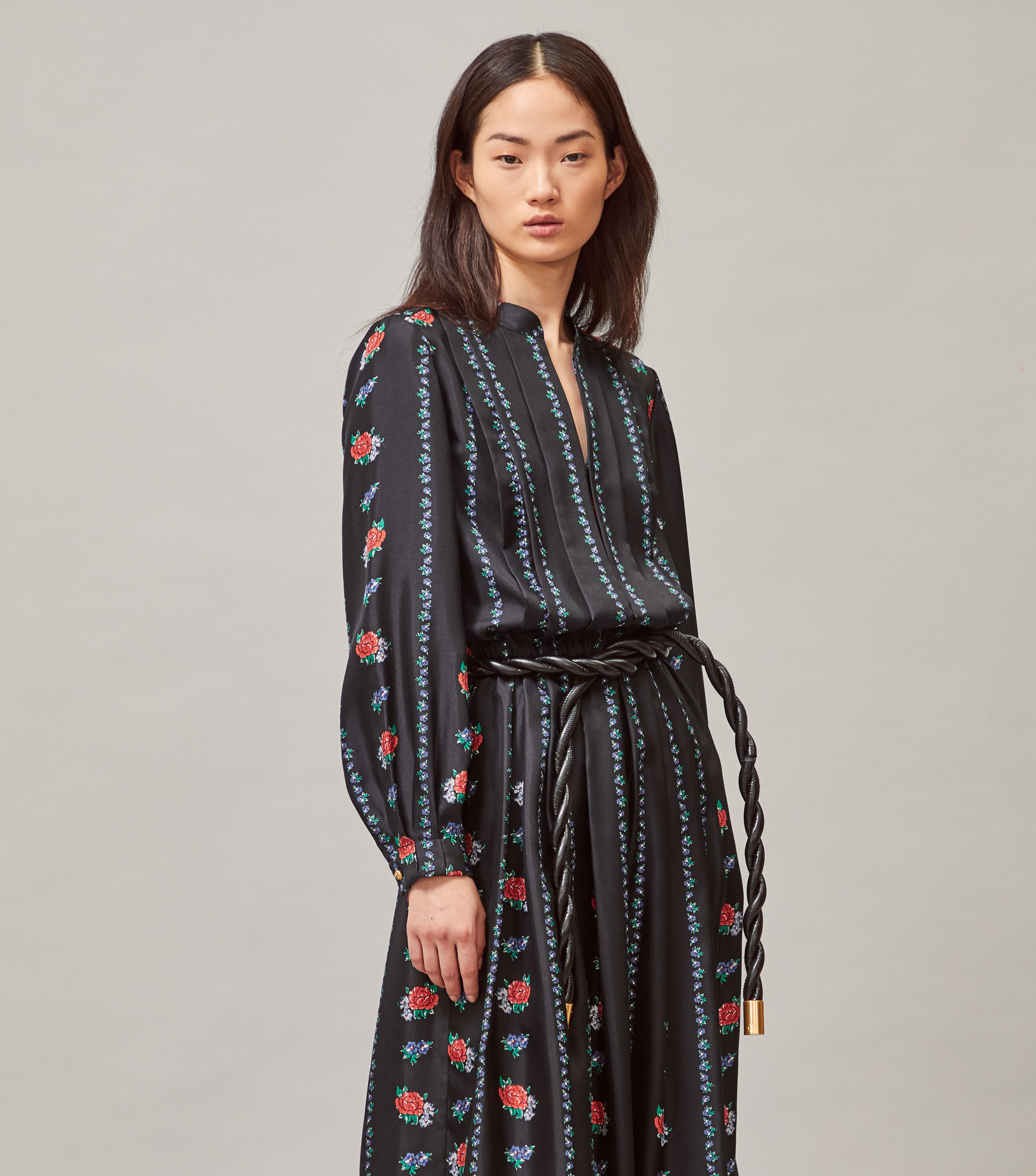 Printed Long Sleeve Dress Ready To Wear Tory Burch