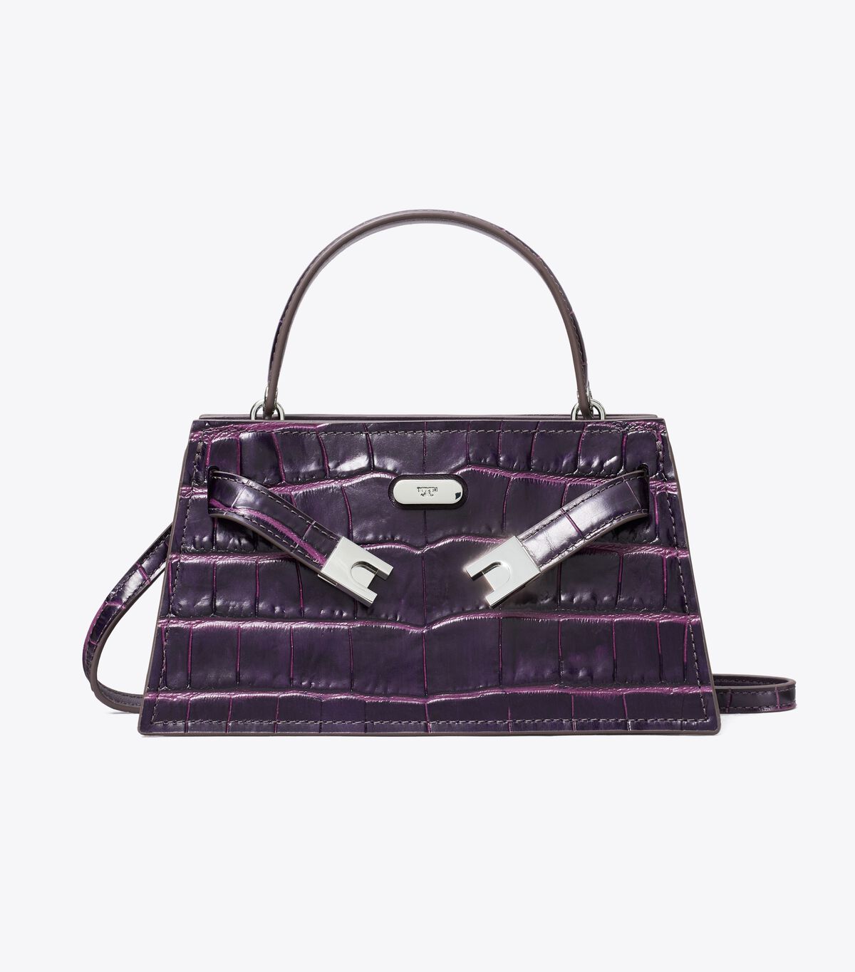 tory burch mini lee radziwill embossed top handle bag