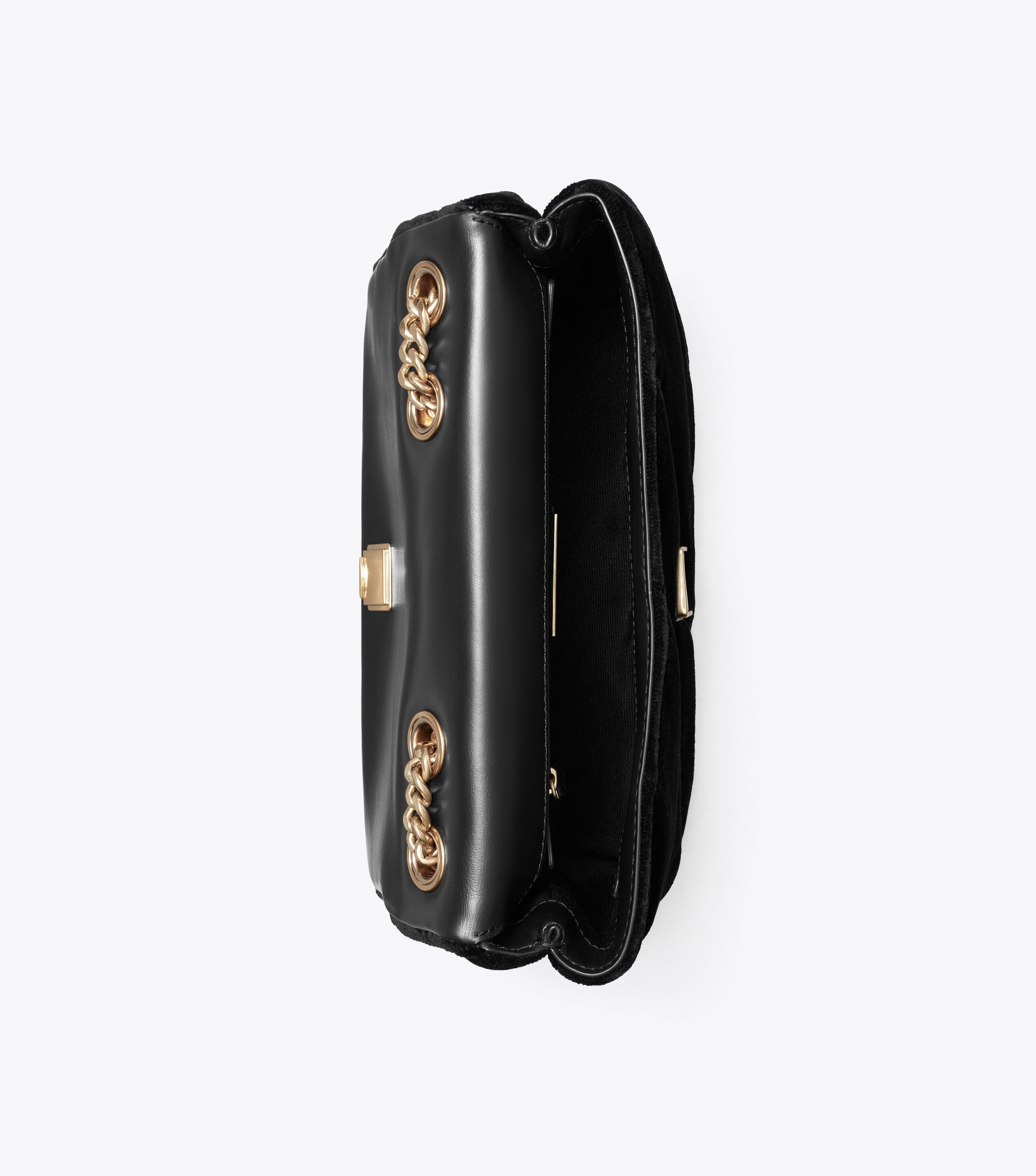 Small Kira Draped Velvet Convertible Shoulder Bag, Black