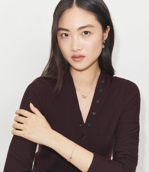 قلادة متشابكة مرصعة tory burch قلادة متشابكة مرصعة