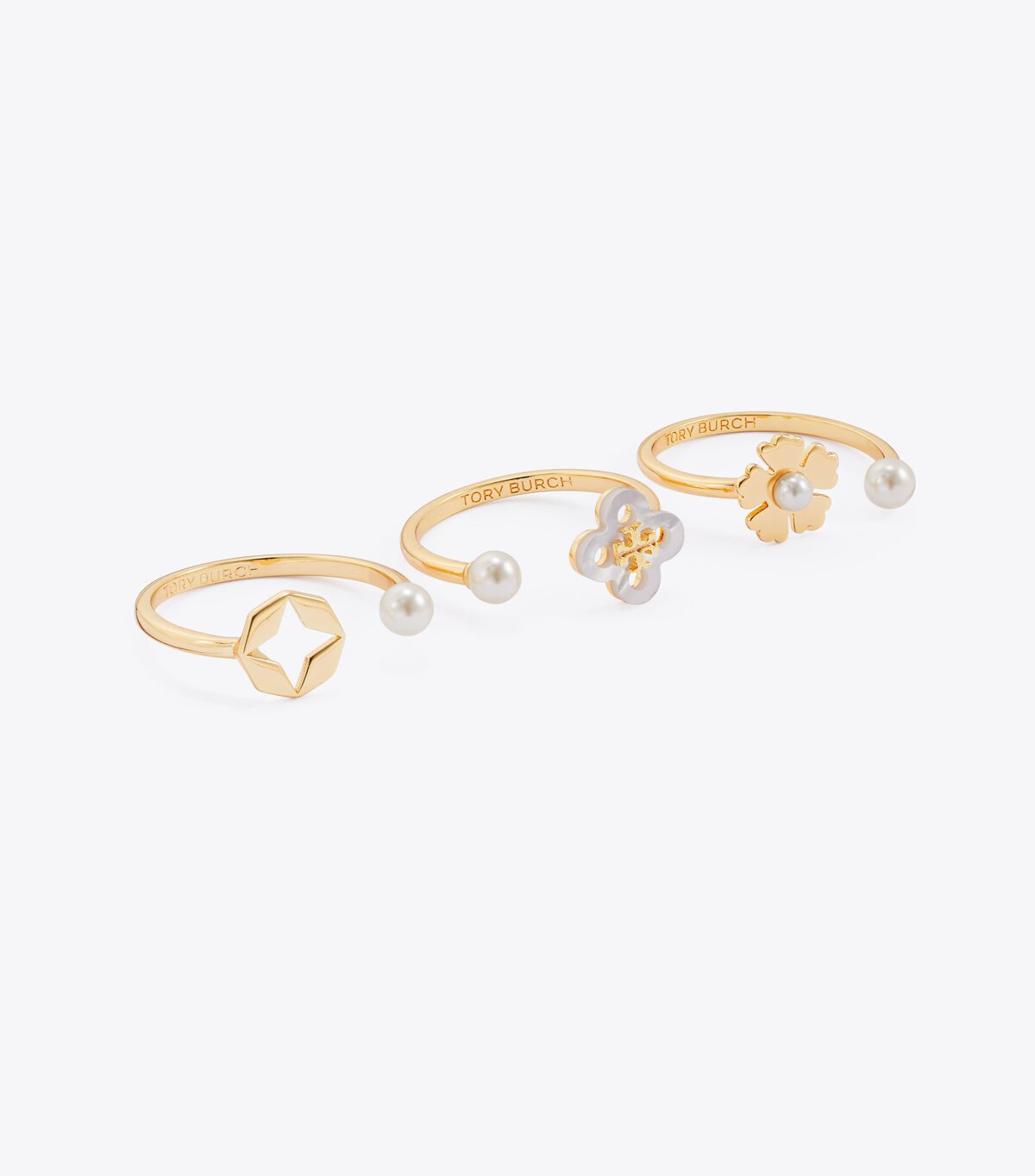 Forget Me Not Stacking Ring Set tory burch forget me not stacking ring set