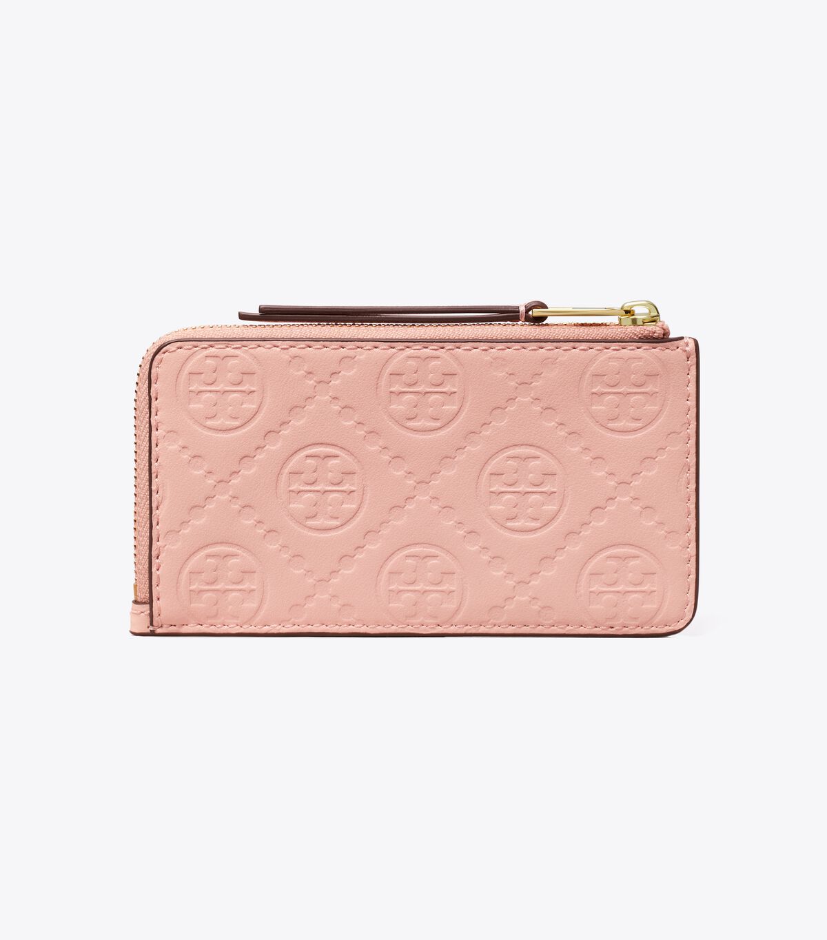 tory burch t monogram leather zip card case