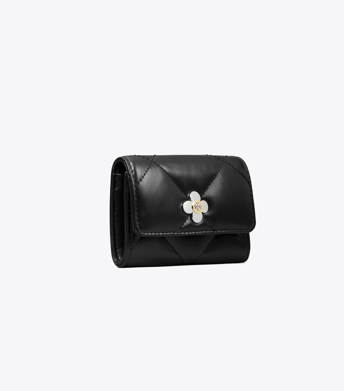 tory burch kira diamond quilt clover flap card case