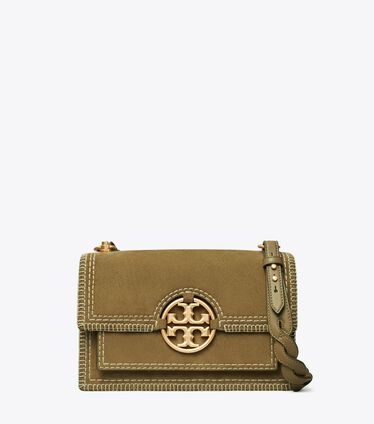 Miller Suede Stitched Flap Shoulder Bag