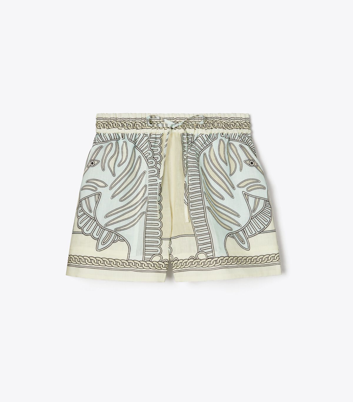tory burch printed linen camp short