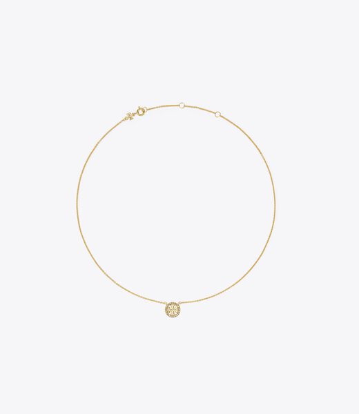 tory burch قلادة ميلر بافيه الرقيقة بشعارالماركة