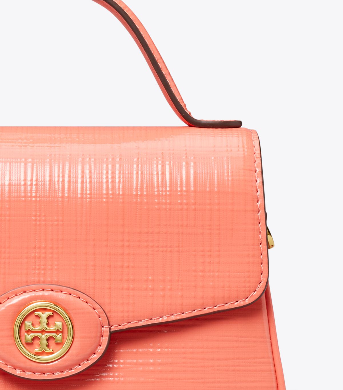 tory burch small robinson crosshatched top handle bag