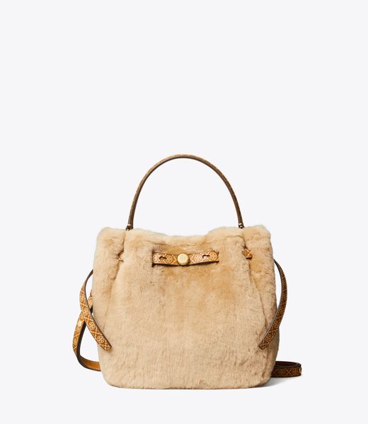 tory burch romy shearling bucket bag