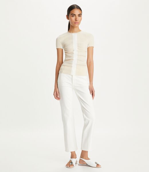 tory burch kick flare denim jean