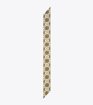 T Monogram Double-Sided Silk Ribbon Tie 