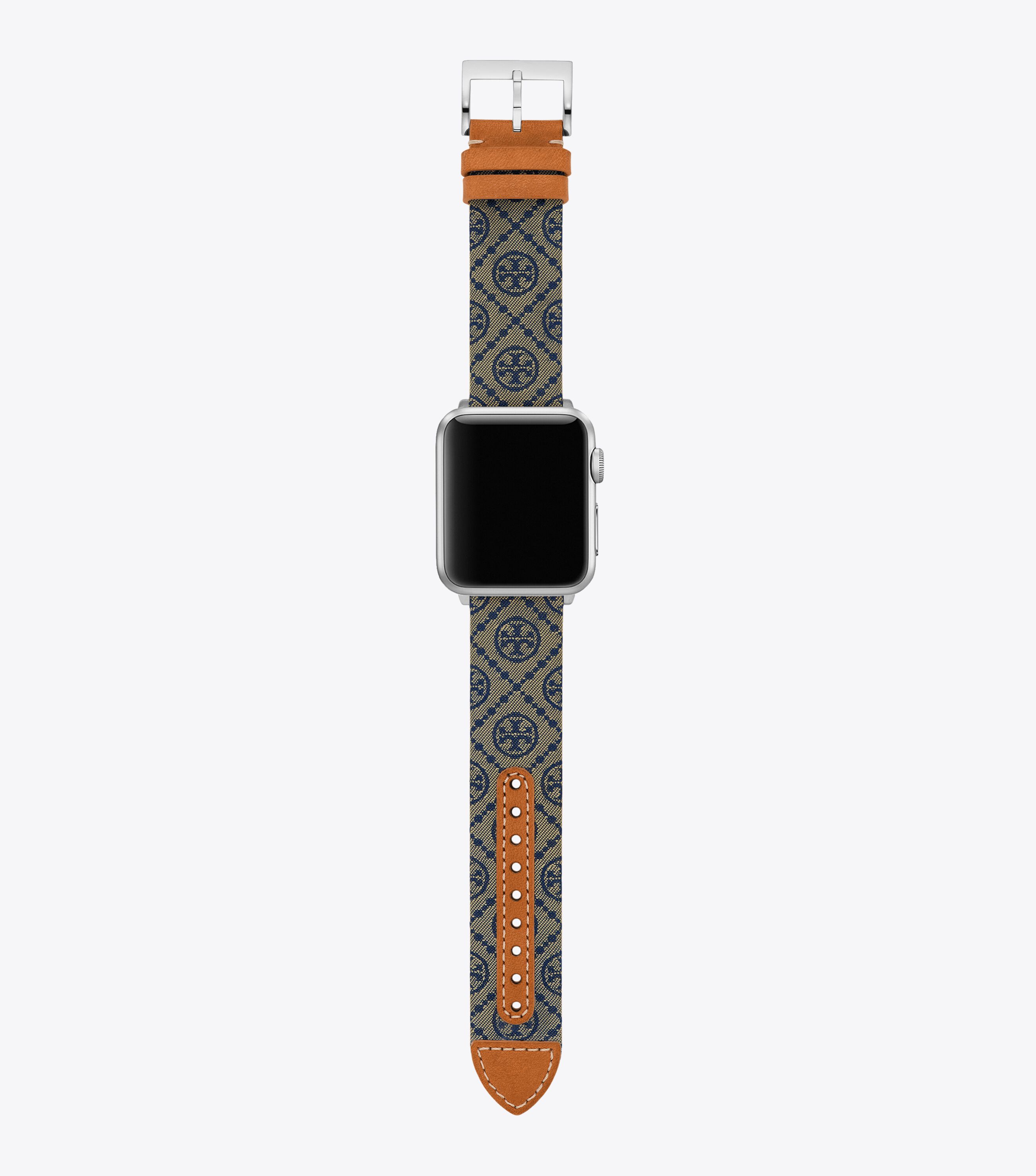 T Monogram Band for Apple Watch Navy Leather 38 MM 40 MM