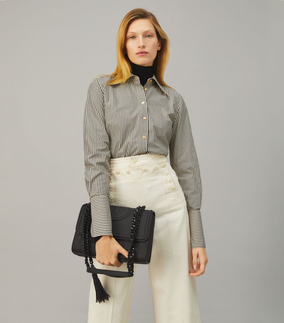 Fleming Matte Convertible Shoulder Bag, Black Tory Burch KW