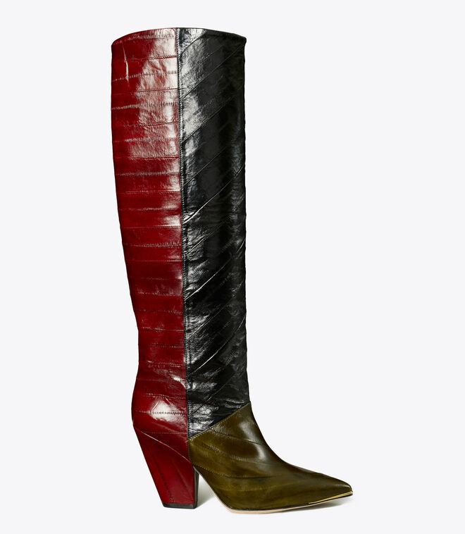 tory burch lila multicolor knee boot