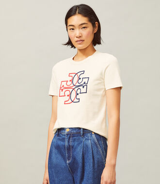 Embroidered Color-Block Logo T-Shirt