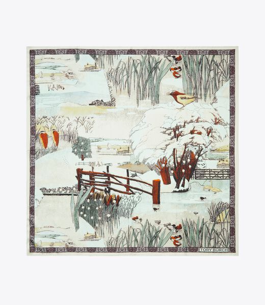 tory burch forest silk square scarf