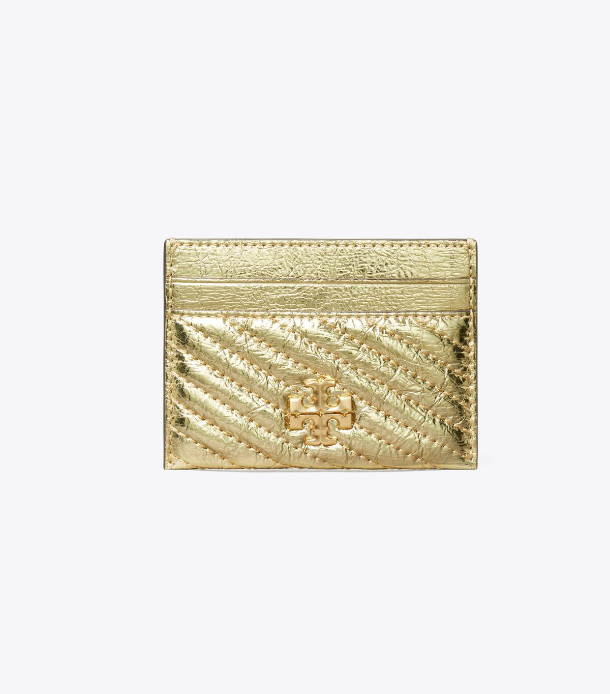tory burch kira metallic moto quilt card case