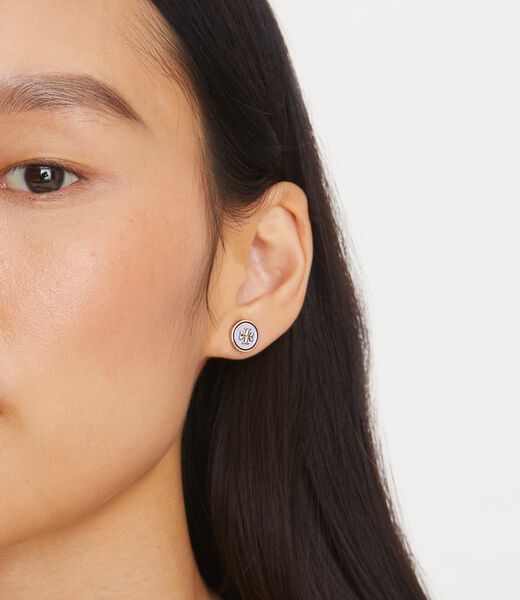 Kira Enamel Circle-Stud Earring