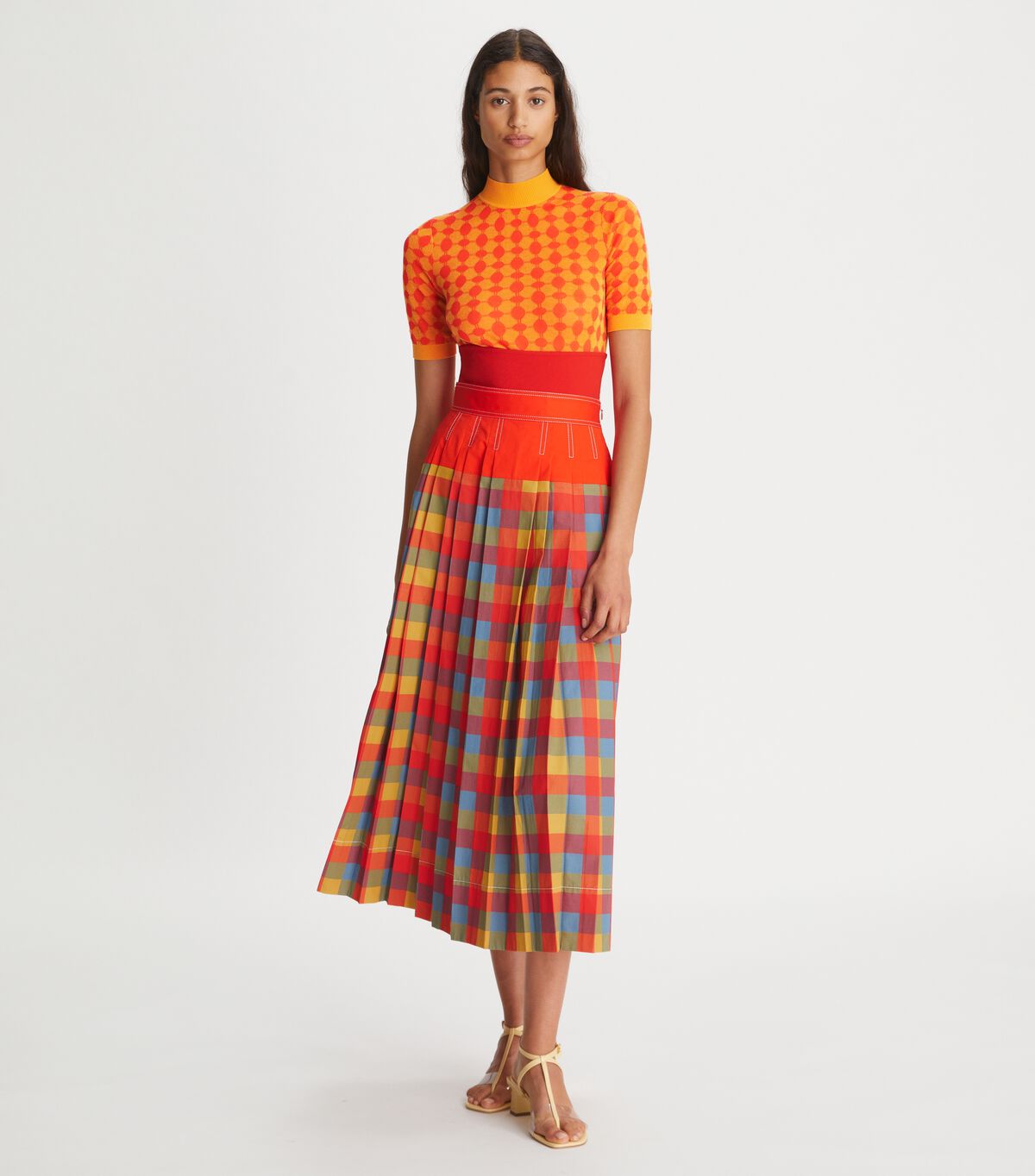 tory burch jacquard knit mock neck