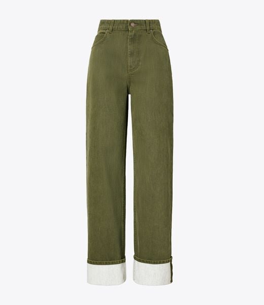 tory burch cuffed jean