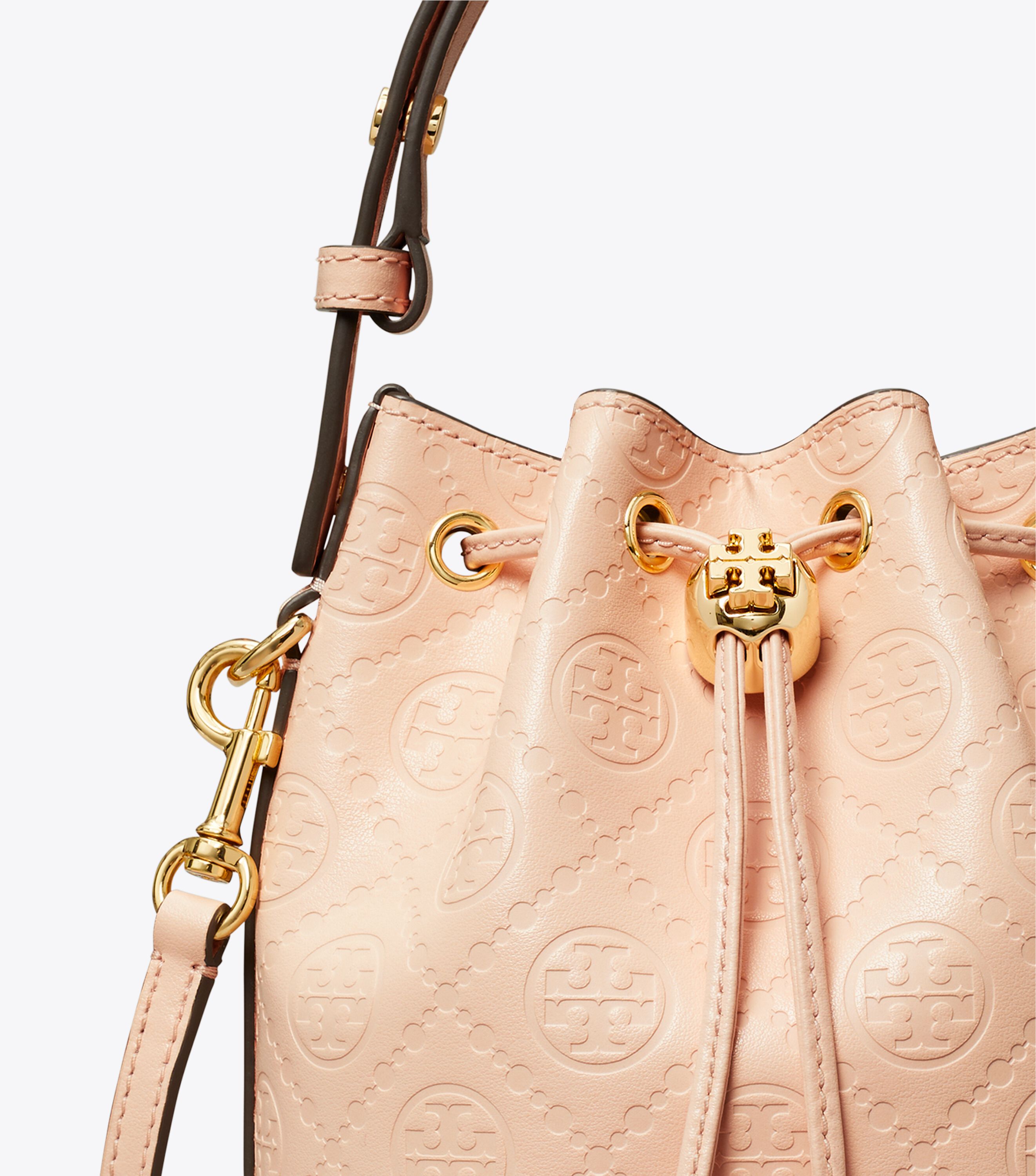 ハンドバッグ [Tory Burch] T Monogram Leather Mini Bucket Bag - Blush T Monogram Leather Mini Bucket Bag, Blush | Tory Burch KW