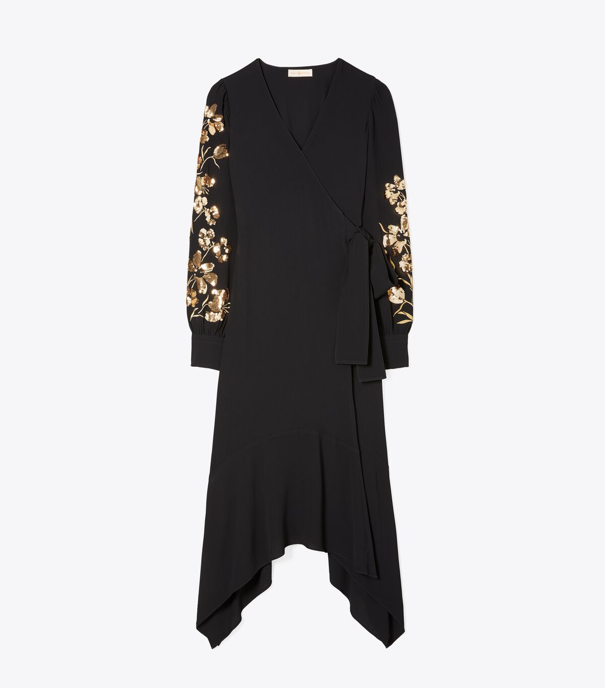 Embroidered Wrap Dress