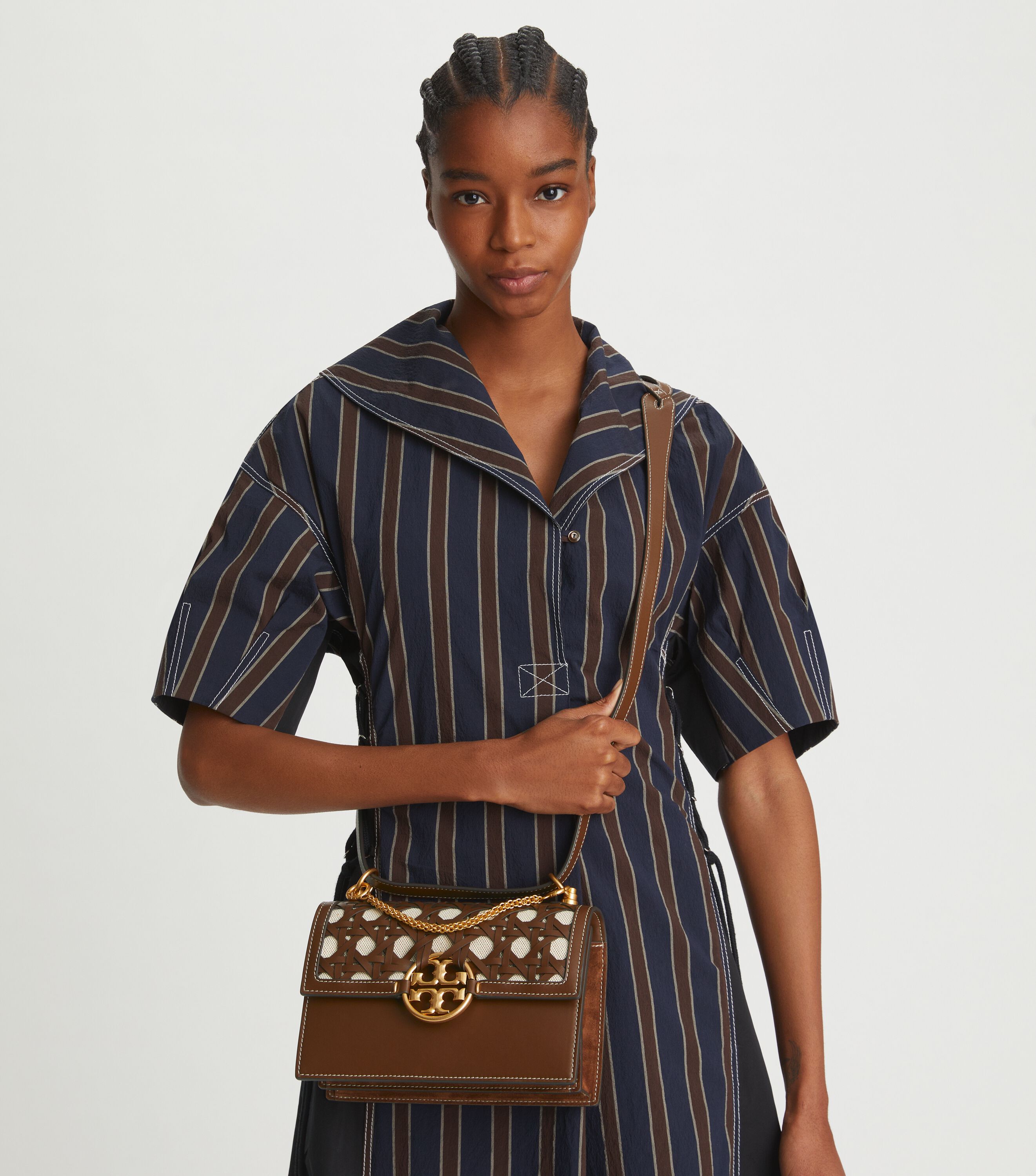 Tory Burch Miller Basketweave ショルダーバッグ Miller Basketweave Small Shoulder Bag, Star Anise | Tory Burch KW