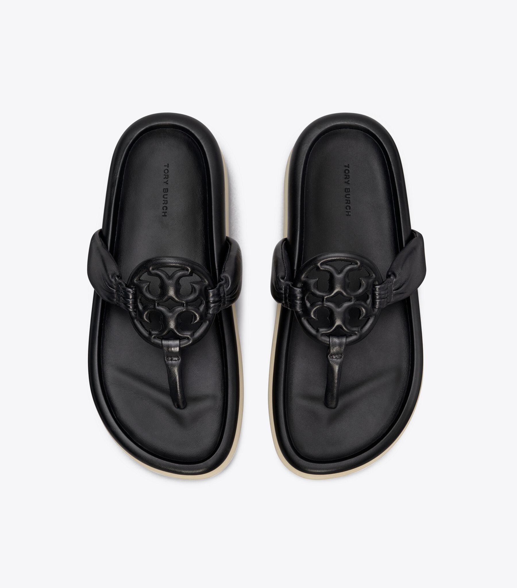 Miller Cloud Puff Sandal, PERFECT BLACK New CREAM Tory Burch KW