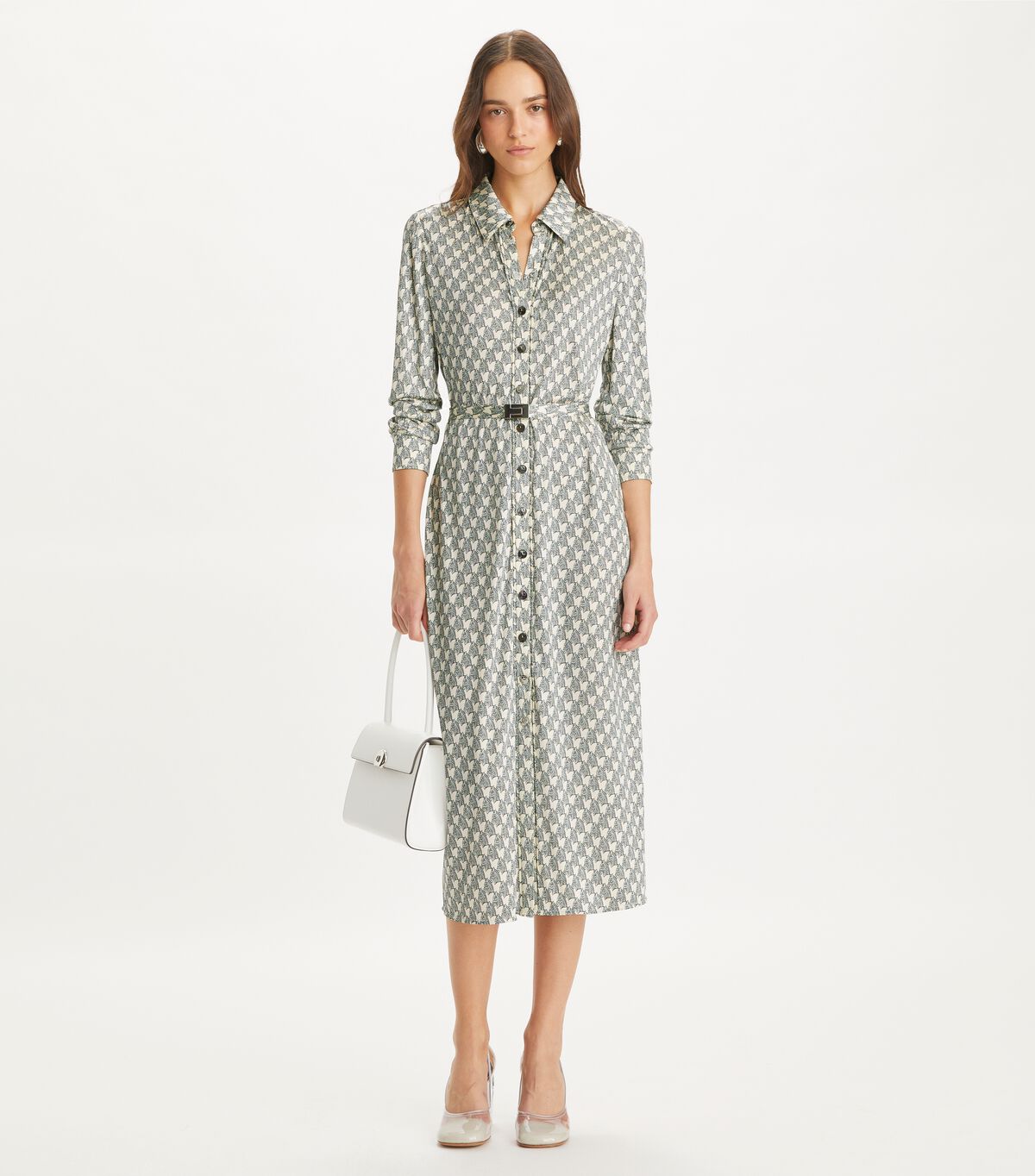 tory burch printed viscose shirtdress
