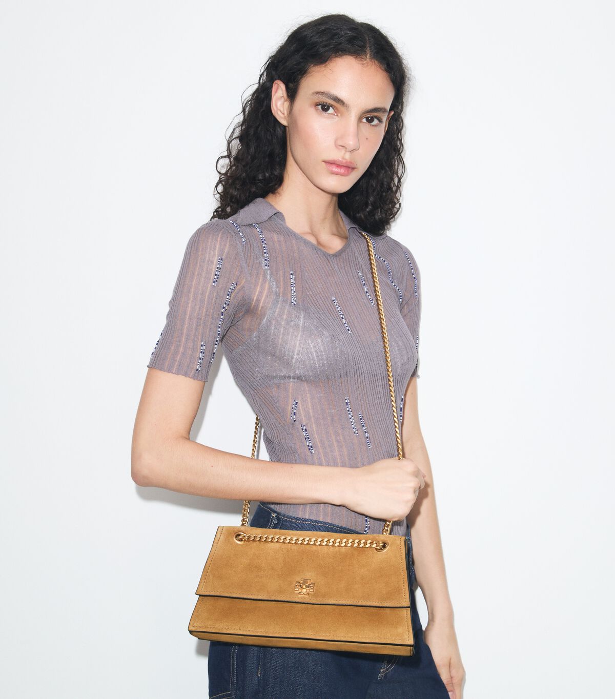 Kira Turnlock Suede Shoulder Bag tory burch kira turnlock suede shoulder bag