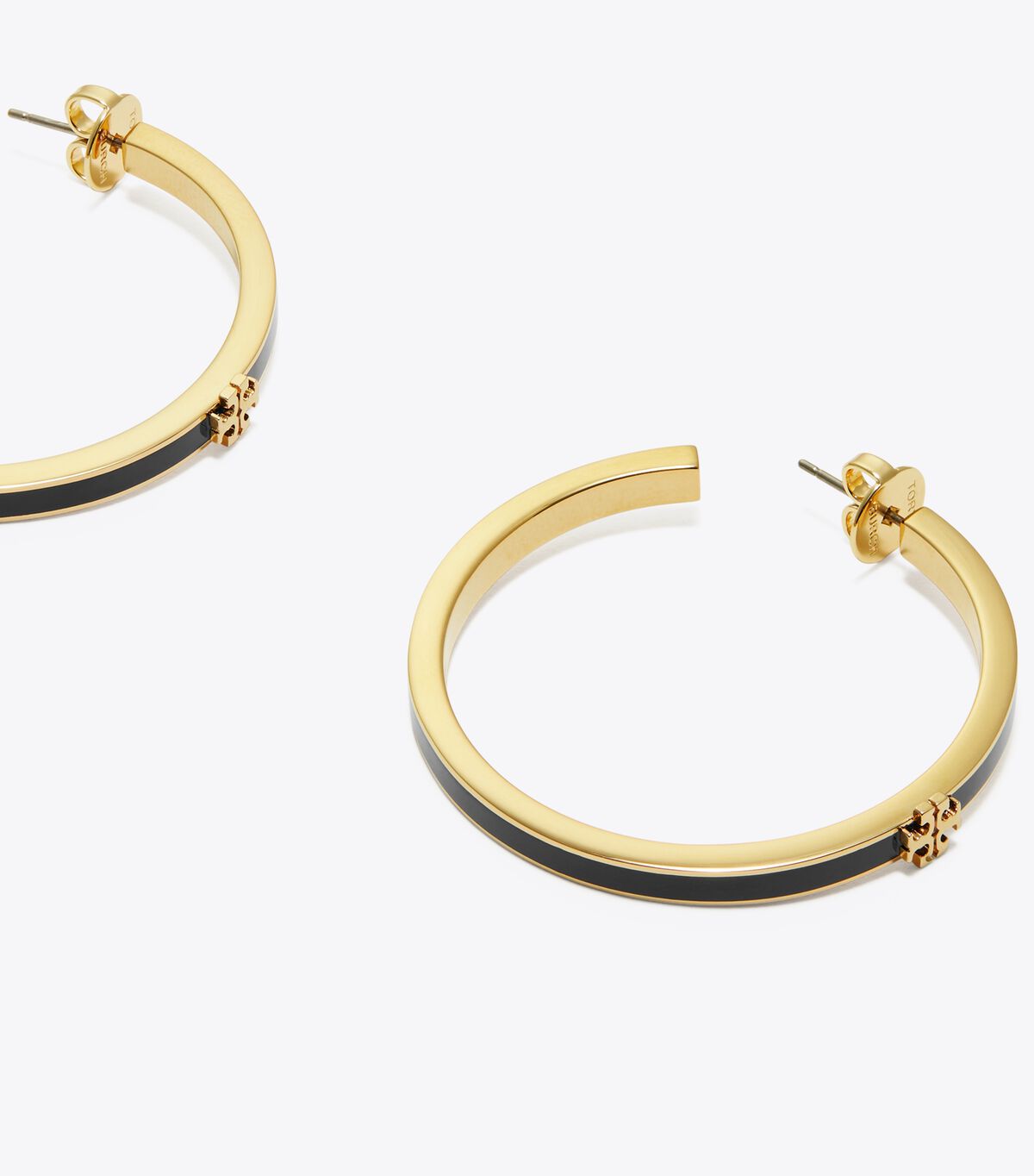 tory burch icon enamel hoop earrings