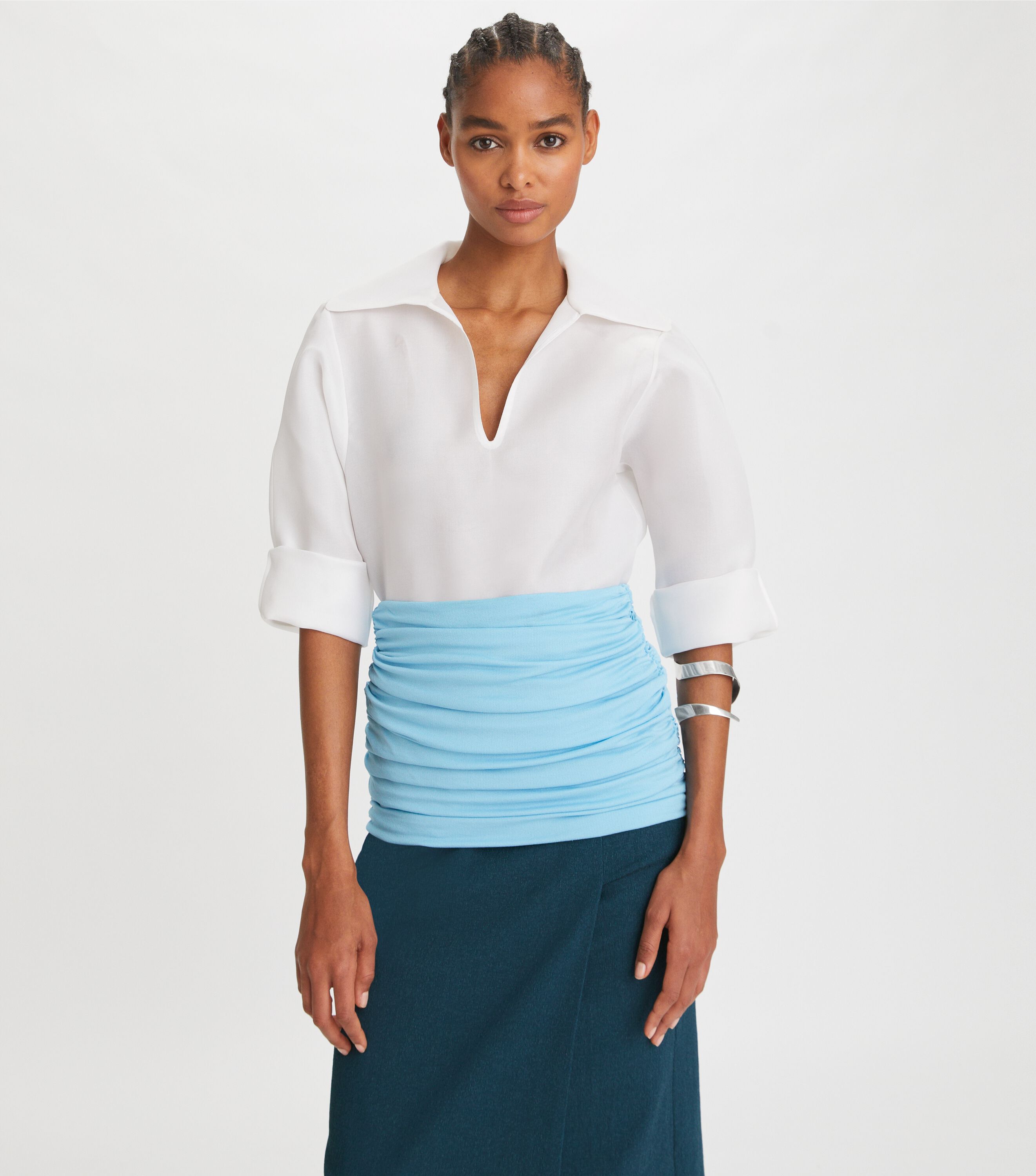 Ruched mini pencil skirt outlet