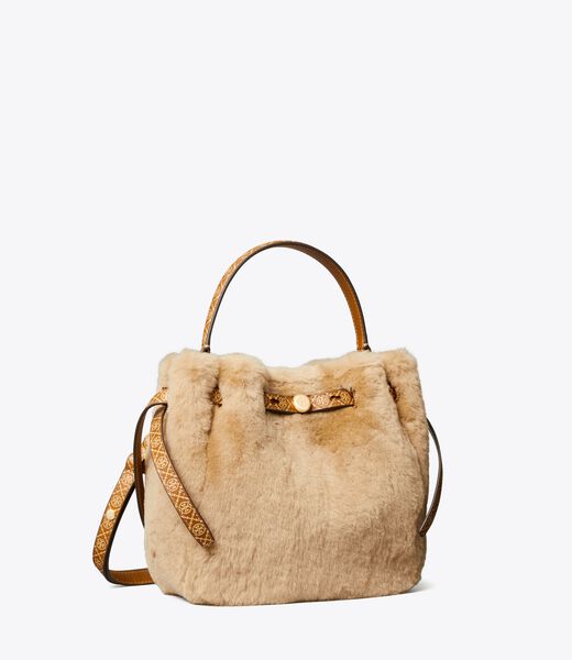 tory burch romy shearling bucket bag