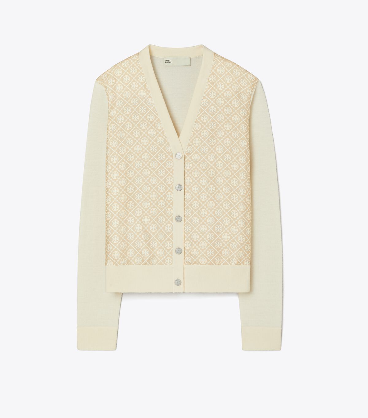 tory burch cropped silk front cardigan