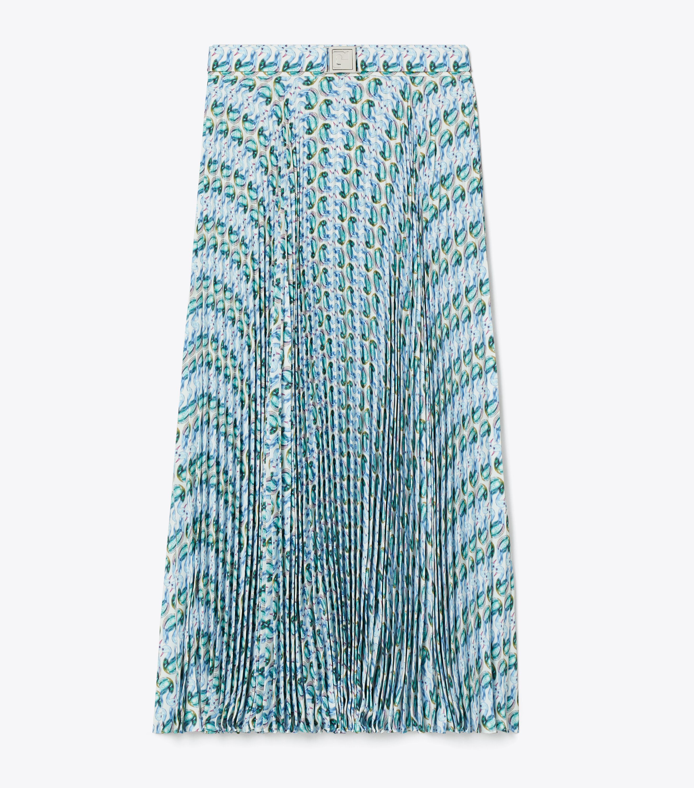 【送料&関税込】Tory Burch Pleated Viscose Skirt t-monogram-pleated-viscose-